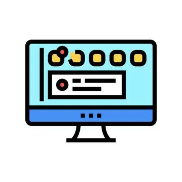 Social page computer screen color icon vector illustration Illustrazione stock