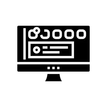 Social page computer screen glyph icon vector illustration Stock Illustration