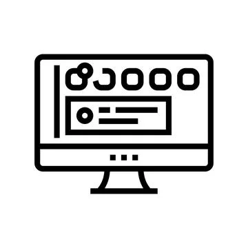 Social page computer screen line icon vector illustration Illustrazione stock