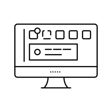 Social page computer screen line icon vector illustration 스톡 일러스트