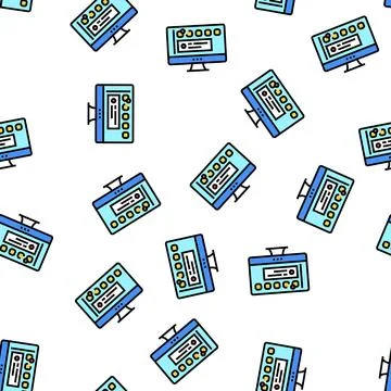 Social page computer screen vector seamless pattern 库存插图