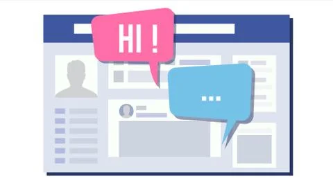 Social Page Design Vector. Speech Bubbles. Social Network Connection Design Stock Illustration