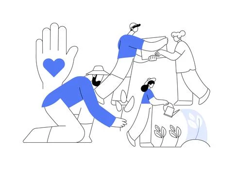 Social participation abstract concept vector illustration. Stock Illustration