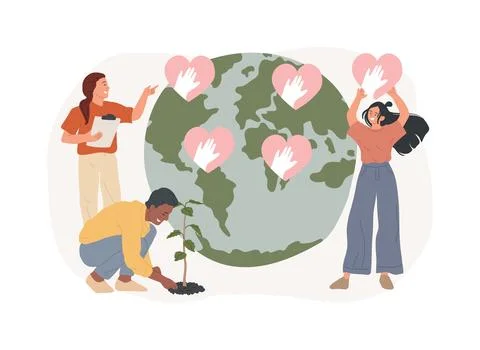 Social participation isolated concept vector illustration. Ilustración de archivo
