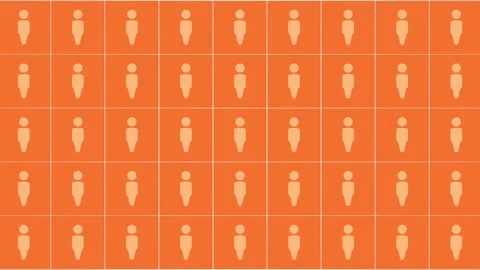 Social Person network icons pattern on yellow gradient Stock Footage 242421983