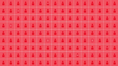 Social Person network icons pattern on red gradient Stock Footage 242422049