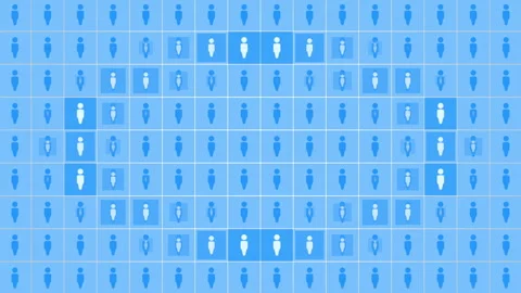 Social Person network icons pattern on blue gradient Stock Footage 242450679