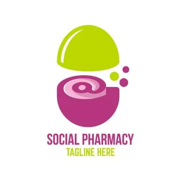 Social pharmacy logo Stock Illustration
