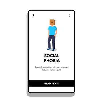 Social Phobia Problem Man With Bag On Head Vector Stock Illustration