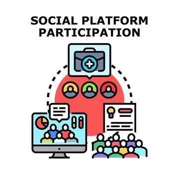 Social platform participation concept communicating ideas online Stock Illustration