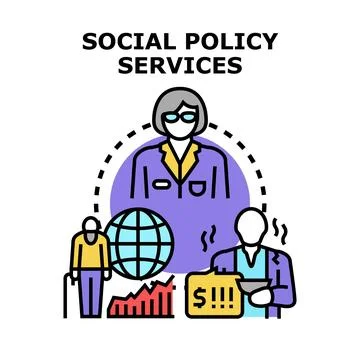 Social policy services, supporting vulnerable social groups Stock Illustration