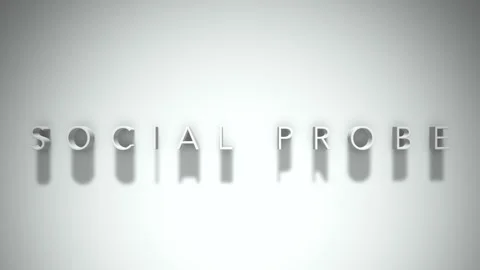 Social probe 3D title animation with shadows on a white background Video stock 297906137