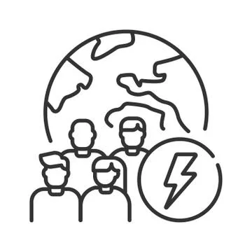 Social problem black line icon. Discrimination, conflicts, crime. Sign for we 스톡 일러스트