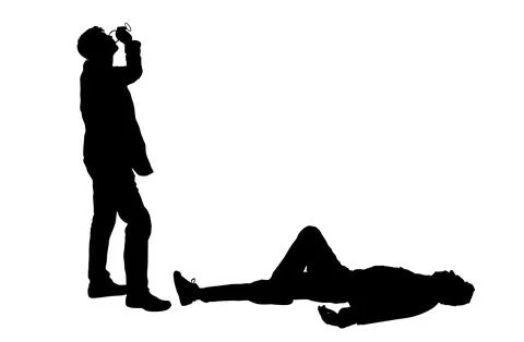 Social problem drunk addict people drink alcohol beverage silhouette Illustrazione stock