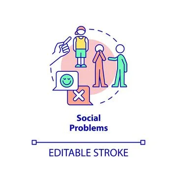 Social problems concept icon Illustrazione stock