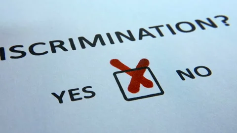 Social problems of discrimination, ambiguous answer to question of Stock Footage 90765300