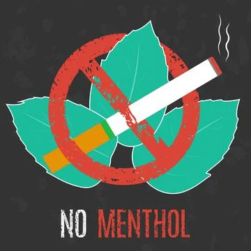 Social problems of humanity. No menthol cigarettes. Stock Illustration