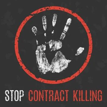 Social problems of humanity. Stop contract killing. 스톡 일러스트