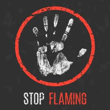 Social problems of humanity. Stop flaming. Stock Illustration