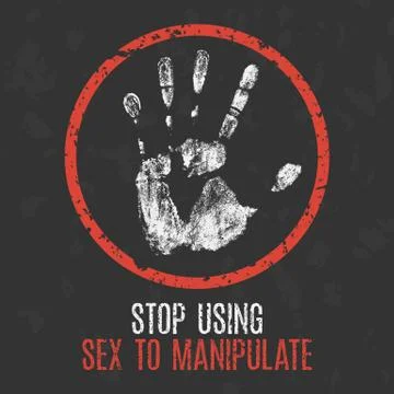 Social problems of humanity. Stop using sex to manipulate. Stock Illustration