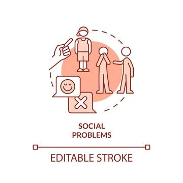 Social problems red concept icon Stockillustratie