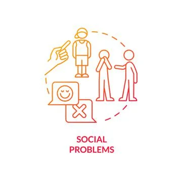 Social problems red gradient concept icon Stockillustratie
