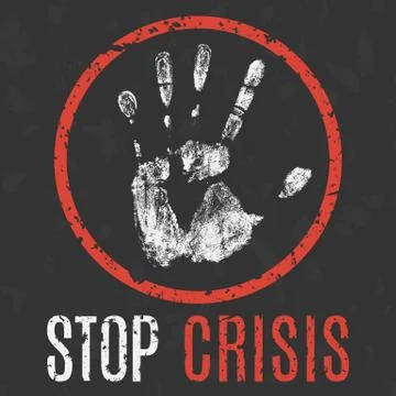 Social problems. Stop crisis sign. Vector illustration Stock Illustration