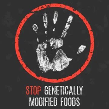 Social problems. Stop genetically modified foods. Stock Illustration