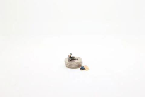 A social problems theme of small figure Stockfoto's