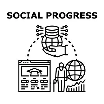 Social progress and global development strategy 스톡 일러스트