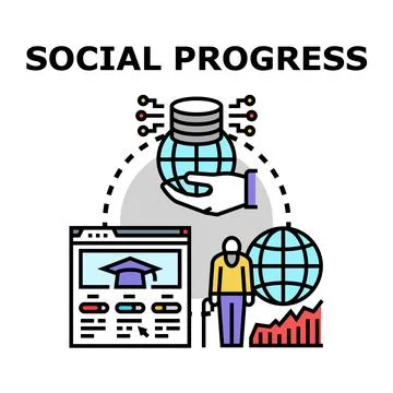 Social progress and global development strategy 스톡 일러스트