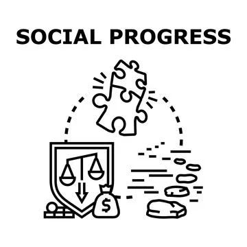 Social progress concept, improving global community development 스톡 일러스트