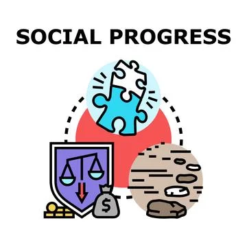 Social progress concept, improving global community development Stock Illustration