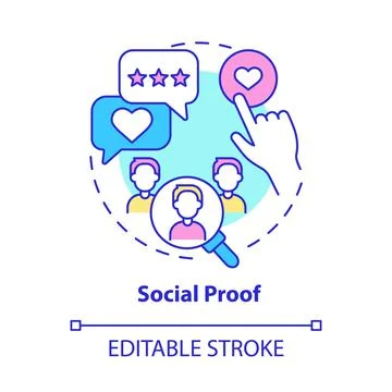 Social proof concept icon Stock Illustration