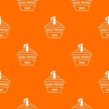 Social protest riot pattern vector orange Illustrazione stock