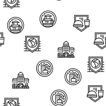 Social Public Problems Worldwide Vector Seamless Pattern Stock Illustration