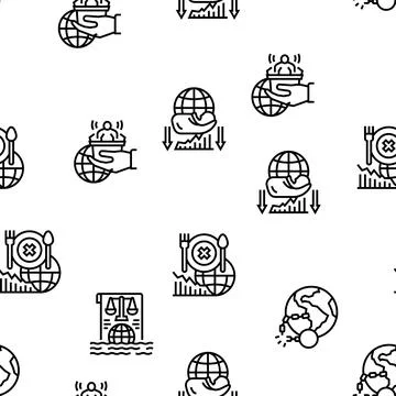 Social Public Problems Worldwide Vector Seamless Pattern Stock Illustration