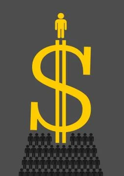 Social pyramid as capitalist exploitation - poor class of slaves and servants Illustrazione stock