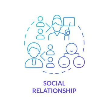 Social relationship blue gradient concept icon Stock Illustration