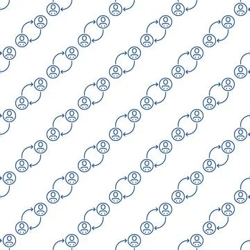 Social Relationships and Interaction vector concept line seamless pattern Illustrazione stock