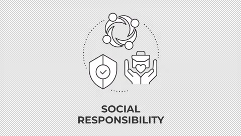 Social responsibility animated line concept icon Stock Footage 345258994