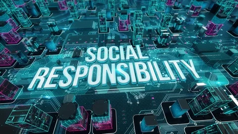 Social Responsibility with digital technology concept Video stock 103820286