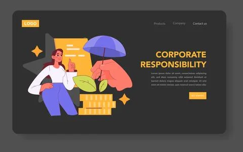 Social Responsibility. Flat Vector Illustration Illustrazione stock