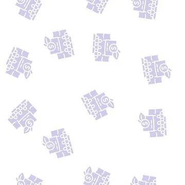 Social responsibility glyph seamless pattern Stock Illustration