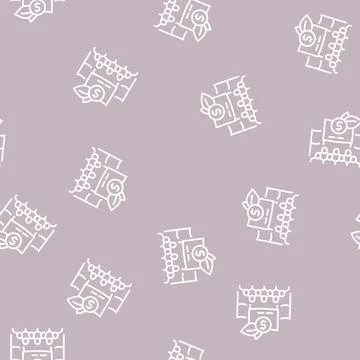 Social responsibility line seamless pattern Stock Illustration