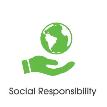 Social Responsibility Solid Icon Set w Honesty, integrity, collaboration, etc Stock Illustration