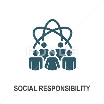Social Responsibility Solid Icon Set w Honesty, integrity, collaboration, etc Stock Illustration