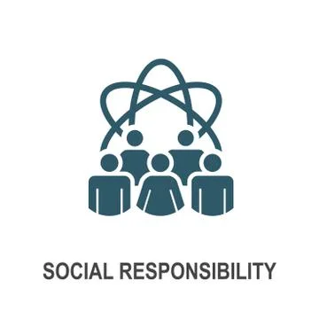 Social Responsibility Solid Icon Set w Honesty, integrity, collaboration, etc Stock Illustration
