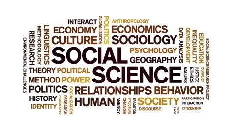 Social Science animated word cloud,animation kinetic typography seamless loop. Stock Footage 326333524