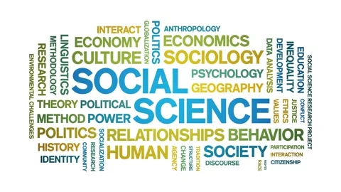 Social Science animated word cloud,animation kinetic typography seamless loop. Stock Footage 326333607